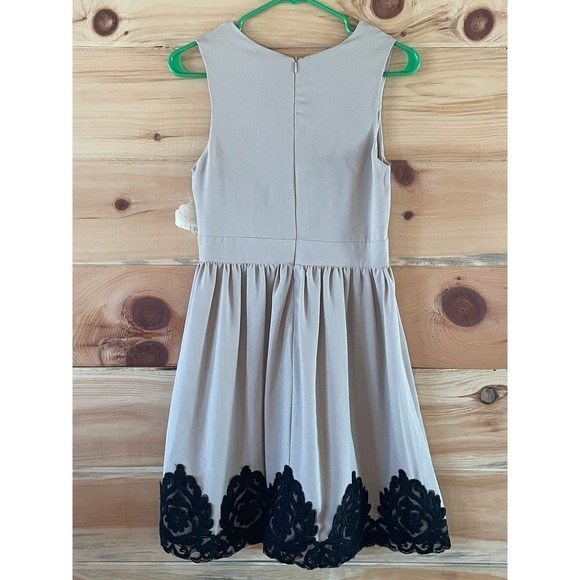 NWT! Altar'd State Taupe Dress with black lace detail. Summer. Wedding. Small - Picture 4 of 6